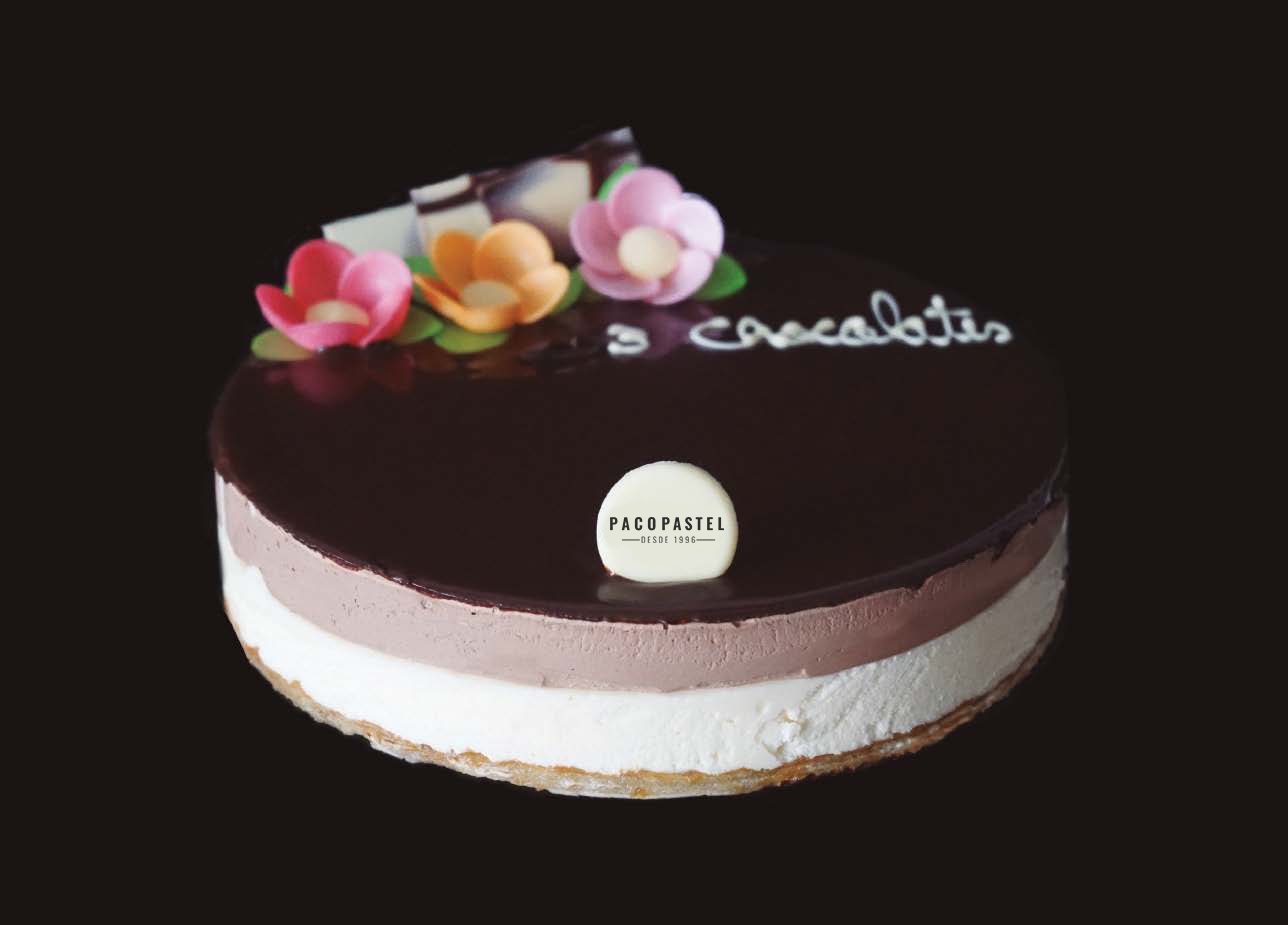 Tarta de tres chocolates